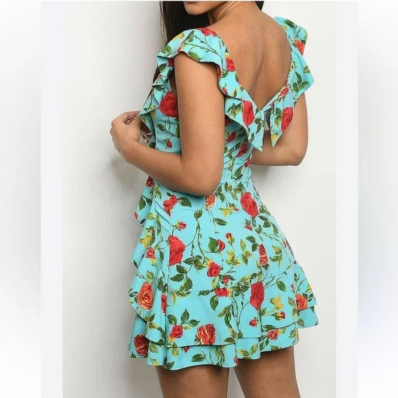 Signature 8 Floral Ruffle mini Dress - Picture 3 of 8